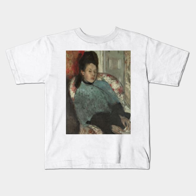 Portrait of Elena Carafa by Edgar Degas Kids T-Shirt by Classic Art Stall